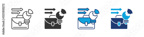 Solution Multi Style Icon Set Vector 