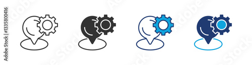 Positioning Multi Style Icon Set Vector 