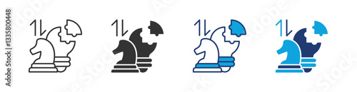 Strategy Multi Style Icon Set Vector 
