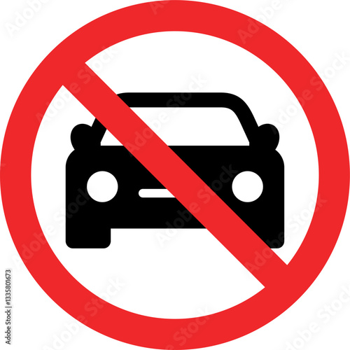 traffic sign icon vector no entry for cars