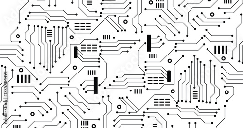 circuit board isolated on white background, vector illustration