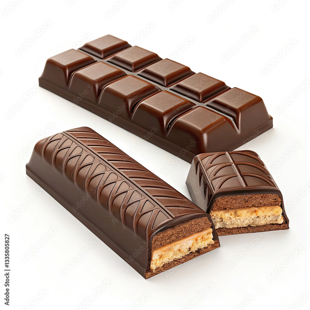 Fototapeta premium chocolate bar on white background