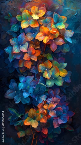 Colorful abstract flowers wallpaper poster background