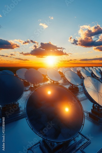 A futuristic energy facility with zero-emission technologies