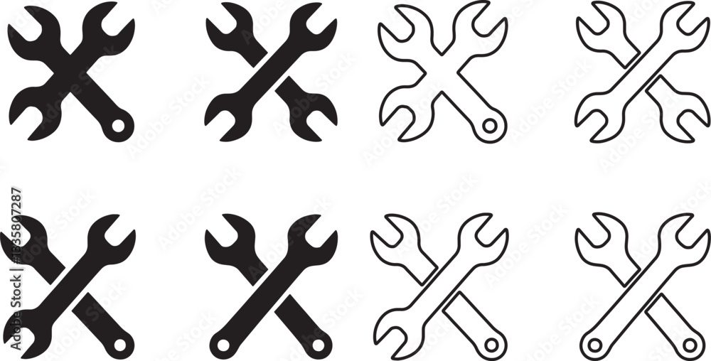 Silhouette of a wrench tool Vector illustration Silhouette of a wrench tool Vector illustration