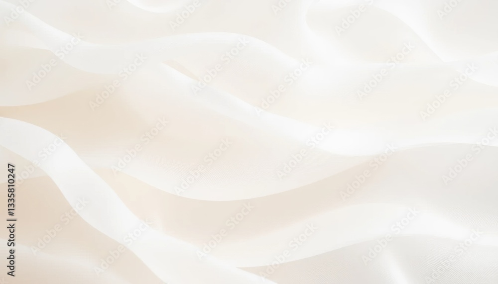 Obraz premium Soft White and Beige Fabric Texture Delicate Waves and Drapes