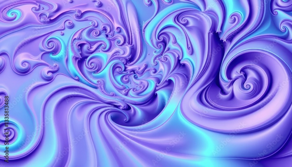 Mesmerizing Fractal Art Spiraling Turquoise and Violet Waves Mesmerizing Fractal Art Spiraling Turquoise and Violet Waves