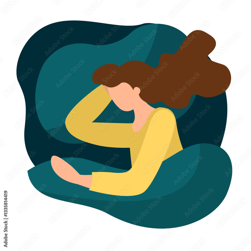 Fototapeta premium woman sleeping peacefully in bed