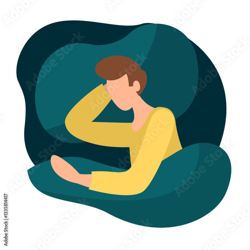 man sleeping peacefully in bed