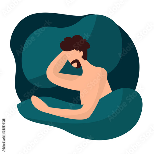 man sleeping in bed shirtless