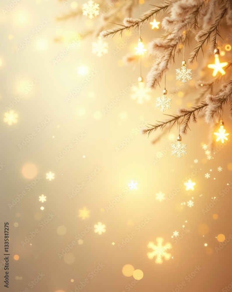 a shimmering Christmas tree with a soft, golden glow, creating a festive atmosphere a shimmering Christmas tree with a soft, golden glow, creating a festive atmosphere