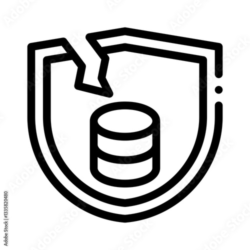data breach line icon