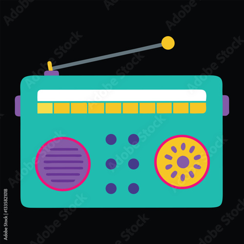 Vibrant 80s Style Vector Design Graphics
