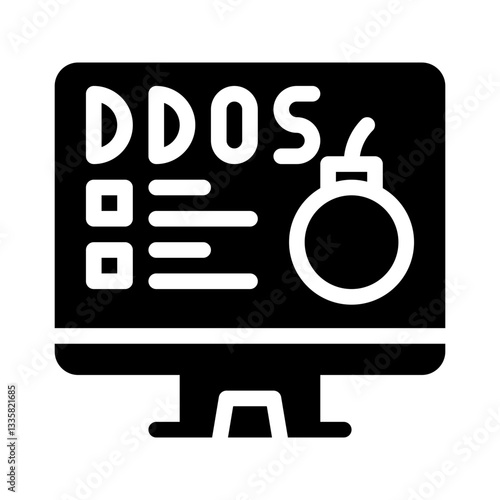 DDoS glyph icon