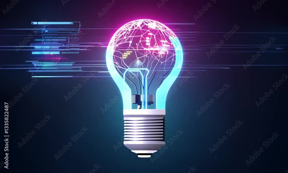 light bulb on black background