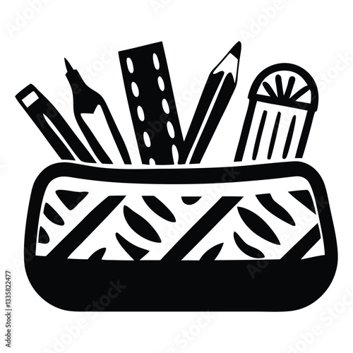 PENCIL Box glyph icon Stationery Icon 