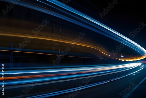stunning and glowing light trail banner art of dynamic motion vector
