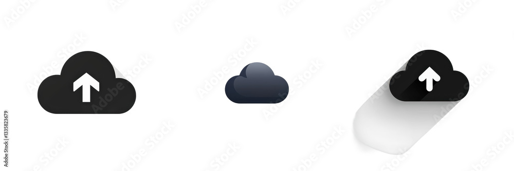 Cloud upload variations, digital design isolated on white or transparent Cloud upload variations, digital design isolated on white or transparent