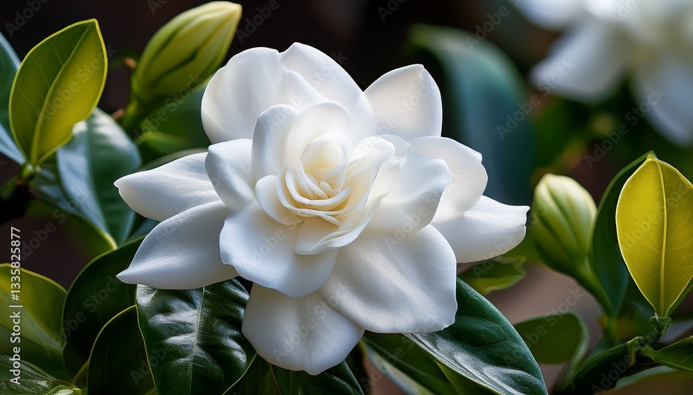 Fototapeta premium white gardenia flower in full bloom