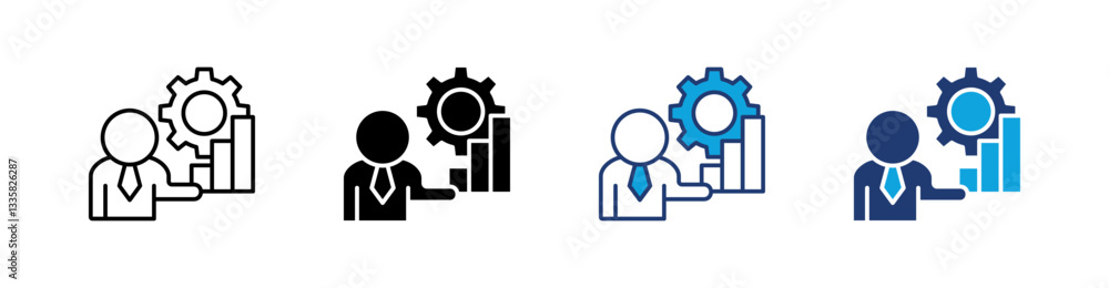 Development Multi Style Icon Set Vector Development Multi Style Icon Set Vector
