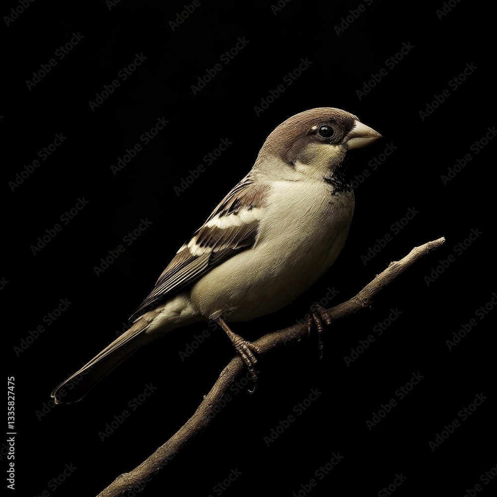 Elegance of a Sparrow: A Dark Background Photography Elegance of a Sparrow: A Dark Background Photography