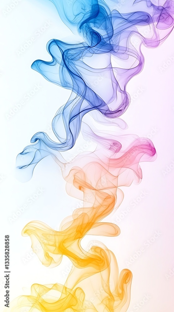 Fototapeta premium Colorful Swirling Smoke Creating a Dreamy Abstract Background for Artistic and Creative Projects