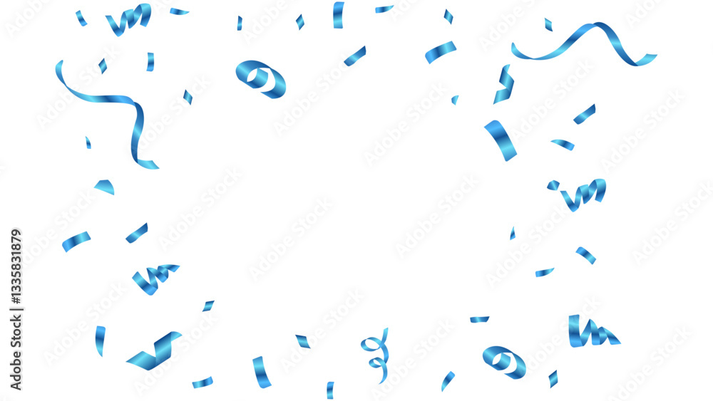 blue confetti and ribbon background vector blue confetti and ribbon background vector