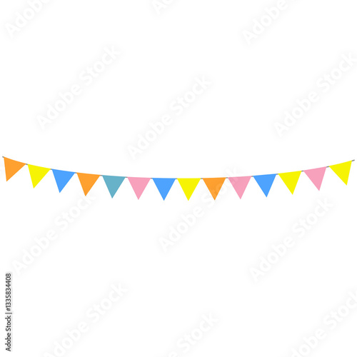 Colorful Streamer Flags Pennants Illustration