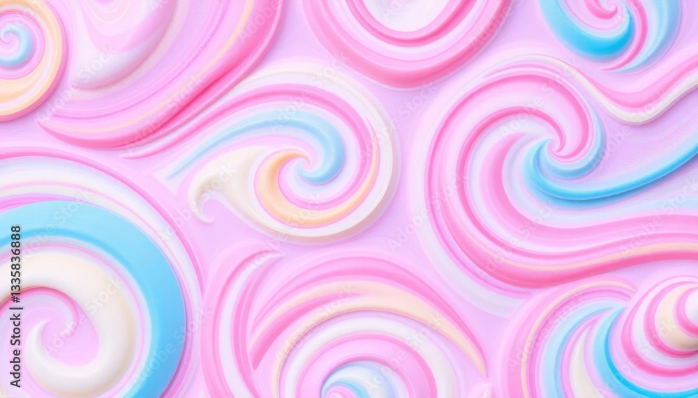 Delicate, repeating candy-colored swirl pattern on a soft background, backgrounds, geometric Delicate, repeating candy-colored swirl pattern on a soft background, backgrounds, geometric