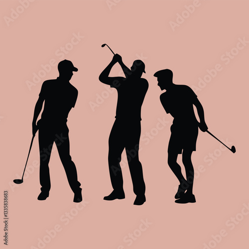 golf player silhouette vector design