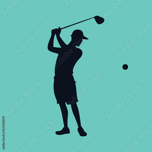 golf player silhouette vector design