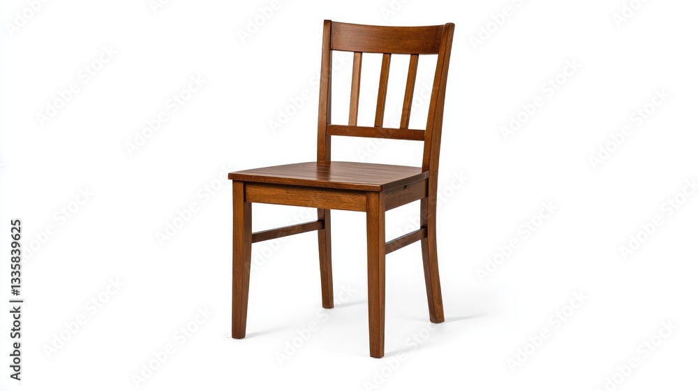 Wooden Dining Chair Isolated, Studio Shot Wooden Dining Chair Isolated, Studio Shot
