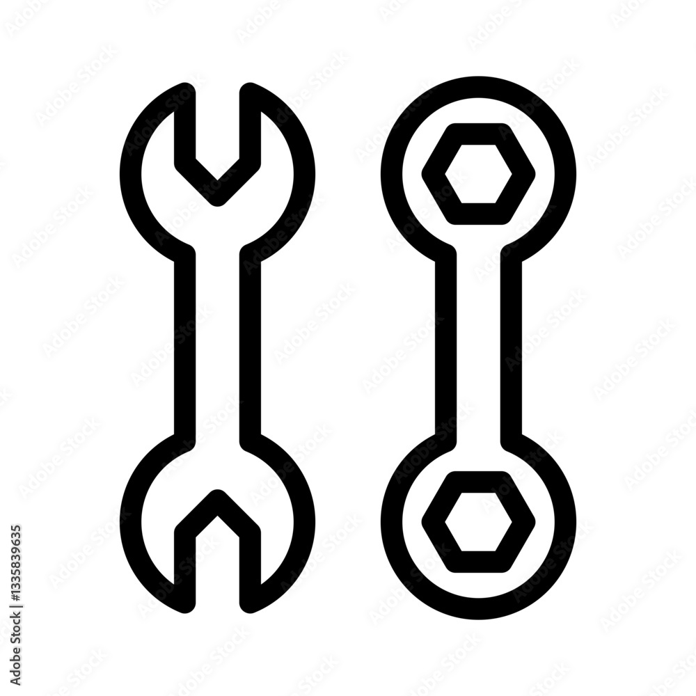 wrench line icon wrench line icon