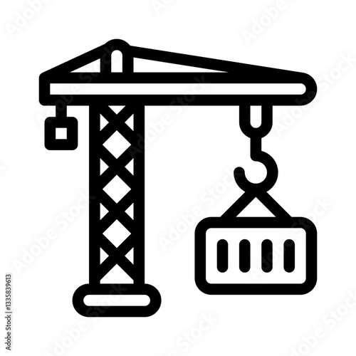 tower crane line icon