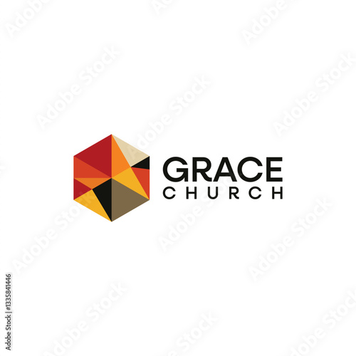 Free Download Church mosaic logo design template titled grace church - GFXLoad