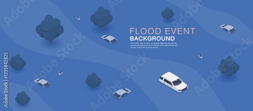 SUV Car Wading Through Floodwaters in Disaster Scene