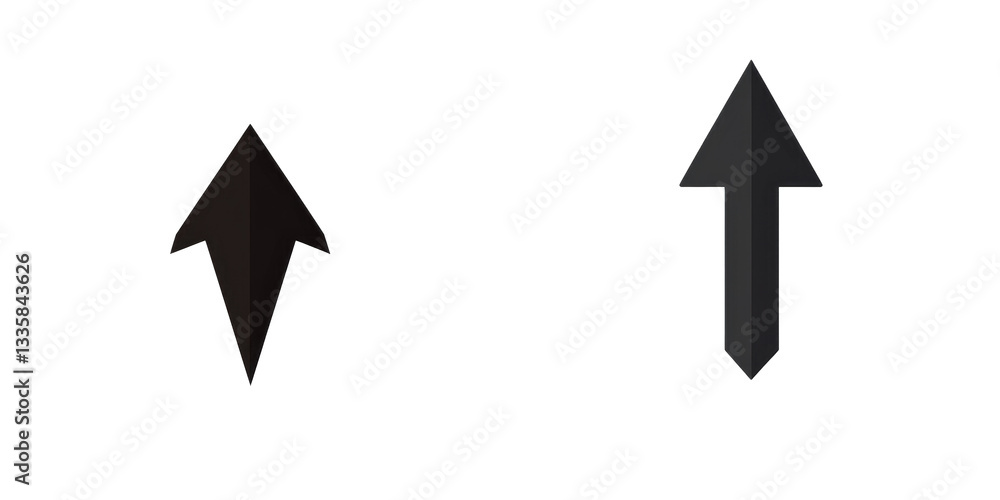 Two upward-pointing arrows, white background isolated on white or transparent Two upward-pointing arrows, white background isolated on white or transparent