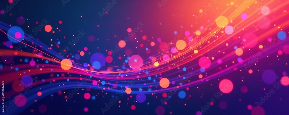 Fototapeta premium Abstract gradient background with colorful circles and lines, design, colorful