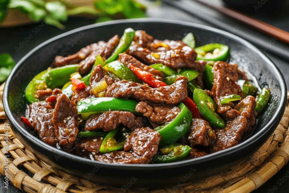 Delicious Stir-Fried Beef with Green Peppers and Spices Delicious Stir-Fried Beef with Green Peppers and Spices