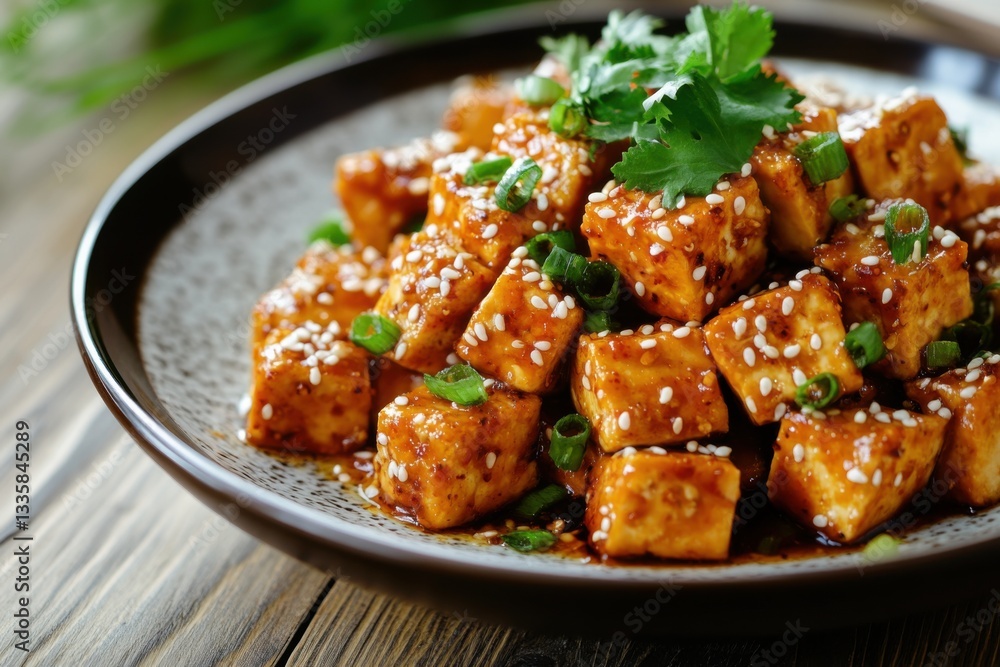 Delicious Sautéed Tofu with Sesame Seeds and Green Onions Delicious Sautéed Tofu with Sesame Seeds and Green Onions