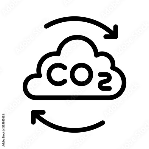 carbon offset line icon