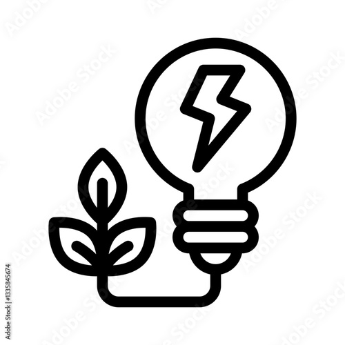 energy efficient lightbulb line icon