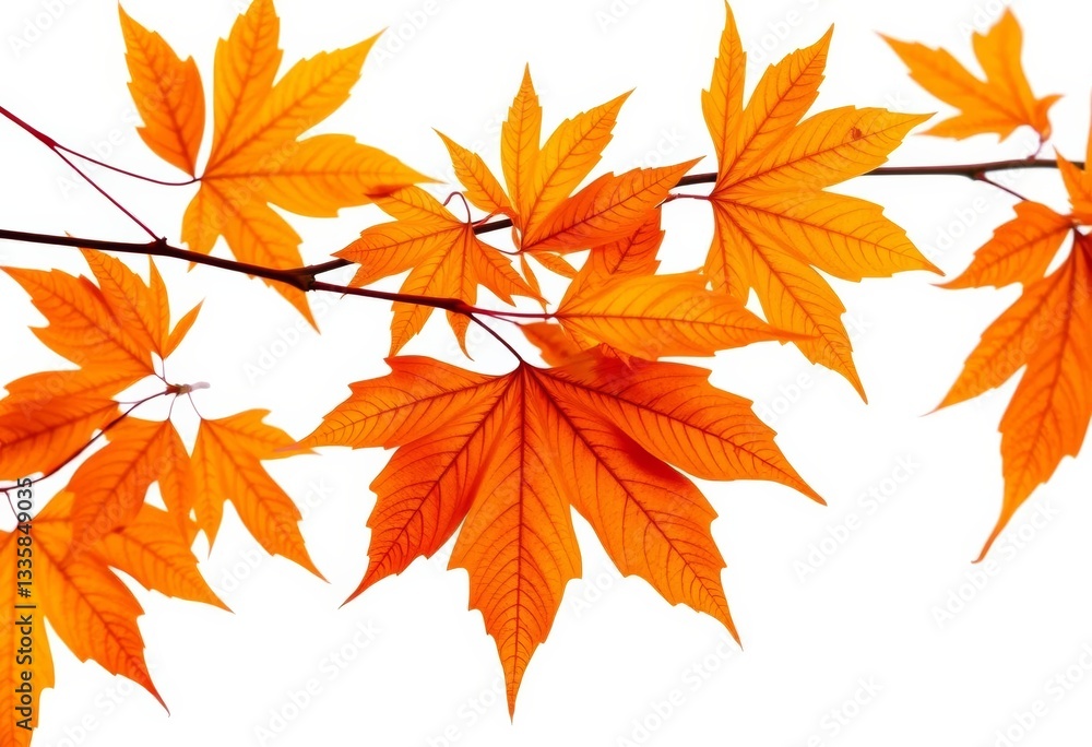 Isolated autumn maple leaves, vibrant golden-orange-brown hues against a plain backdrop, texture, vibrant Isolated autumn maple leaves, vibrant golden-orange-brown hues against a plain backdrop, texture, vibrant