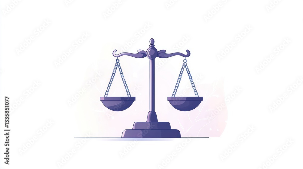 Justice Scales Illustration, Equality, Law, Balance Justice Scales Illustration, Equality, Law, Balance