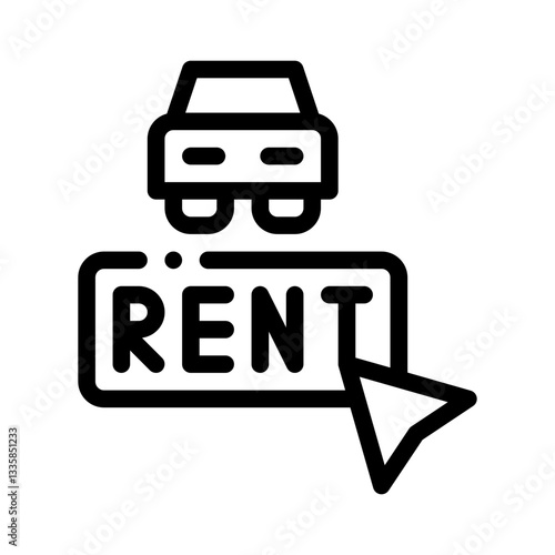 car rental booking line icon