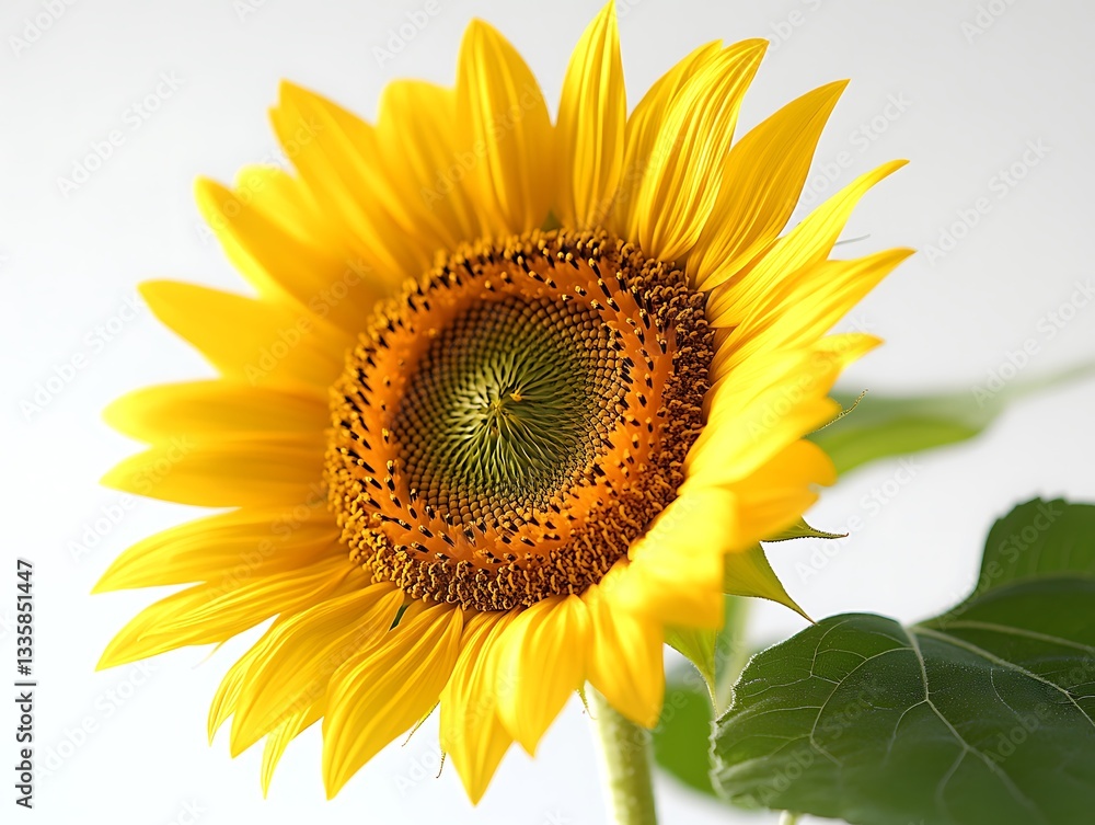 Fototapeta premium Vibrant sunflower bloom nature close-up photography studio macro