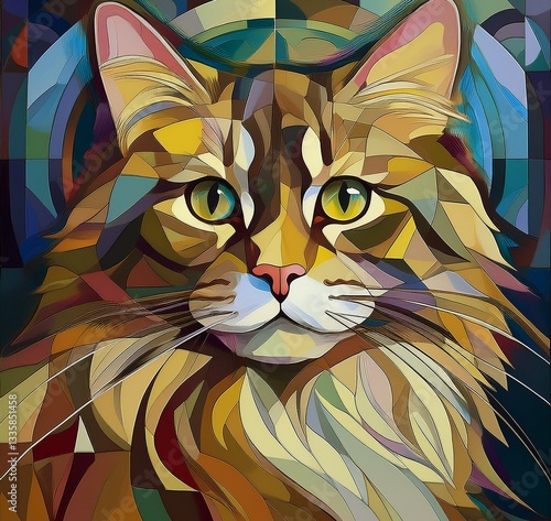AI-generated Cubism illustration of a Dog