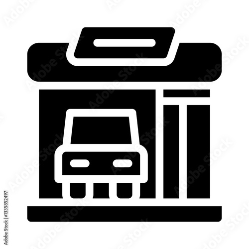 car dealership glyph icon
