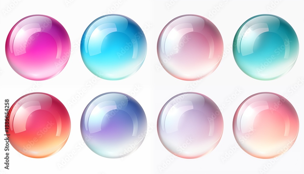 set of colorful glass balls pastel red pink yellow blue purple set of colorful glass balls pastel red pink yellow blue purple
