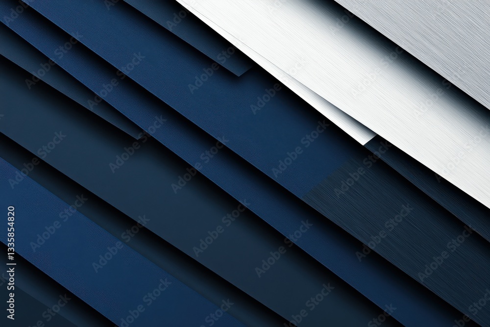 Obraz premium Abstract Blue and White Overlapping Paper Layers